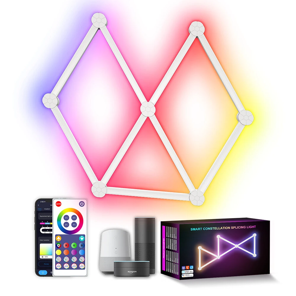 LIXINCORDA Tuya Smart Splicing Light Bars DIY Indoor Wall Atmosphere Light LED Creative Sound Pickup Quantum Lamp (image for) LIXINCORDA Tuya Smart Splicing Light Bars DIY Indoor Wall Atmosphere Light LED Creative Sound Pickup Quantum Lamp